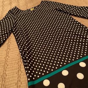 Shelby&Palmer dress, polka dots, polyester blend, washable, 12